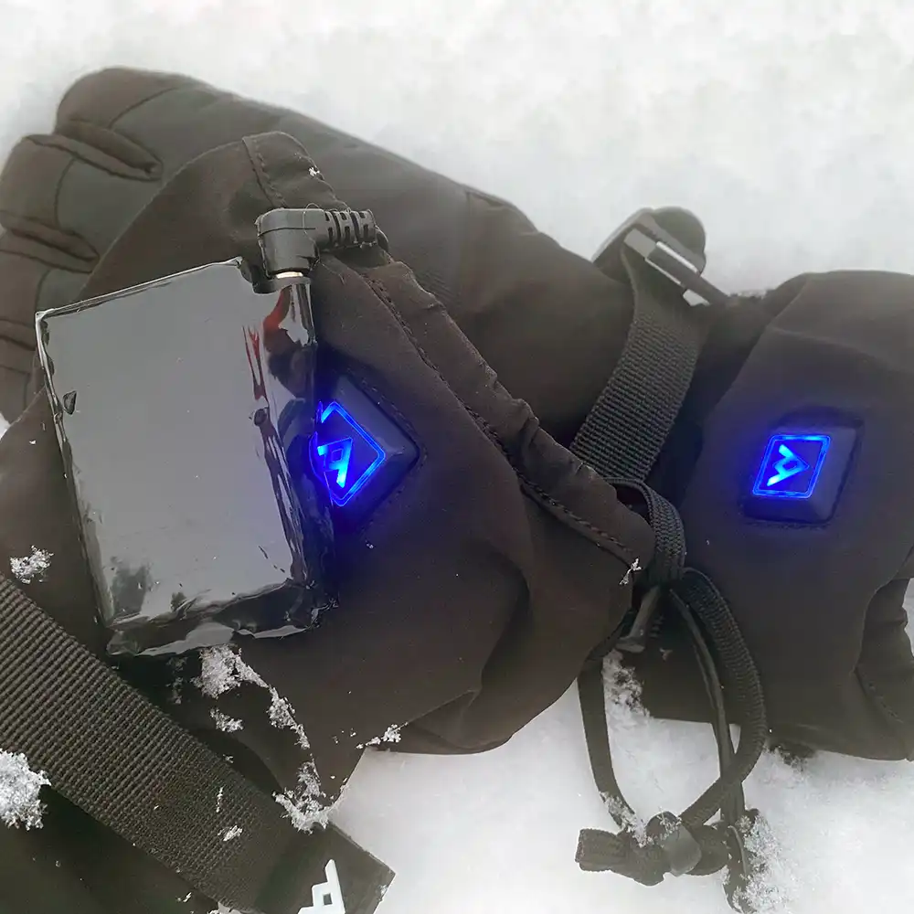 Heat Experience värmehandskar med synligt batteri