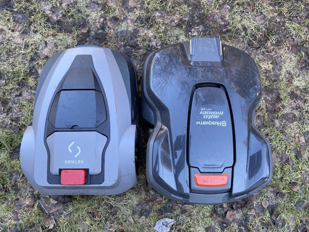 Husqvarna Automower 310 bredvid Sömlös robotgräsklippare